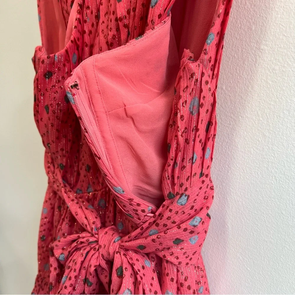 Ulla Johnson Arisa Mini Dress in Hibiscus, Silk Chiffon, Crossover neckline 10 - Picture 9 of 16